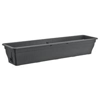 BURI Macetero Caja Balcón con Almacenamiento de Agua 100/80/55CM - Maceta Resistente a la Intemperie Macetero con Utilizar De Resistente-UV Plástico Terracota, Marrón Oscuro (Antracita, 100cm)