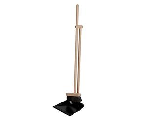 Buri Soporte Juego Barrer 94cm con Mucho Tiempo Palo Sin Inclínate - Natural Escoba Set con Recogedor Madera de Haya con Pferdeborsten Perezoso Grete