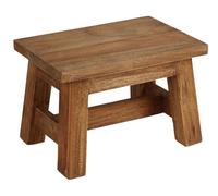 BURI Taburete auxiliar (30 x 20 x 20 cm), color marrón rústico, taburete de madera, mini banco de madera, taburete auxiliar, mesa auxiliar, taburete para flores, soporta hasta 150 kg