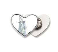 Burj al-Arab - Broche de metal con diseño de corazón de Dubai