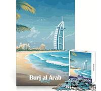 Burj Al Arab Dubai,1000 Piezas,Rompecabezas para Adultos,Regalo Ideal para ejercitar la Mente,escapada Tranquila, Navidad (38x52cm)
