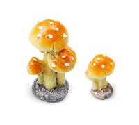 burkfeeg 2 Piezas Mini Seta Escultura de Setas Artificial de Resina Seta en Miniatura de Decoración para Jardines (3-5cm)