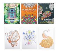 burkfeeg 3 Libros de colorear mandalas para adultos A4, 60 diseños relajantes de mandalas,temas de animales y otros patrones,libro de colorear de flores para adultos,para aliviar el estrés y relajarse