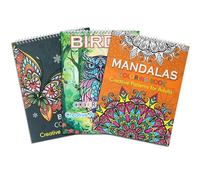 burkfeeg 3 Libros de Colorear Mandalas para Adultos A4, Aliviar el Estrés