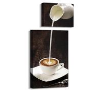 burkfeeg Café Carteles de Cocina 2 Piezas, Retro Carteles de Cocina con Marco, Decoración de Pared Cuadros para Cocina Cuadros Cocina Comedor Mural Moderno Negro Blanco Lienzo Salón Coffee Corner