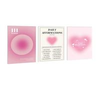 burkfeeg Juego de Imágenes Estéticas para Decoración de Habitaciones Póster Decoración Rosa para Dormitorio de Niñas y Adolescentes Lienzo de pared Aura Degradado Rosa 3 Unidades sin Marco 30 x 40 cm