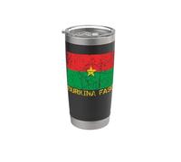 Burkina Faso - Bandera envejecida para hombres, mujeres y niños Vaso térmico de acero inoxidable de doble pared