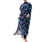 Burkini Discreto de 4 Piezas para Mujeres Musulmanas Traje de baño islámico de Cobertura Total con Cubierta Larga Transparente en Degradado y hiyab