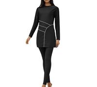 Burkini Mujer Mujeres Musulmanas Traje de Baño con Cubrimiento Completo Musulmán Mangas Largas Traje de Baño Islámico de Tres Piezas