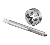 Burkit 1/4 "-36 UNS Tap and Die Set mano derecha, 1/4 x 36 UNS Macho de rosca de máquina y matriz redonda