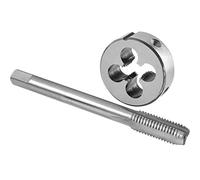 Burkit M9 X 0.5 Juego de grifos y matrices, M9 x 0.5 Macho de rosca de máquina y redondo Die Mano derecha