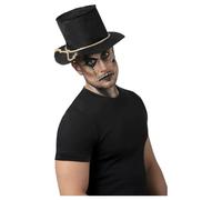 Burlap Espantapájaros Top Sombrero Negro con Cuerda Adulto Halloween Hombre Dama