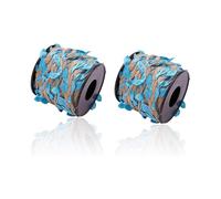 Burlap Leaf Ribbon 2 Rolls 66 Feet 5mm Natural Jute Vine with Artificial Leaves Ribbon for Crafts Jungle Party Wedding Garden Home Decoration Twine Bl