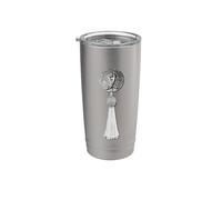 Burlesque Borla Pastie negro y blanco glamour número 1 Vaso térmico de acero inoxidable de doble pared