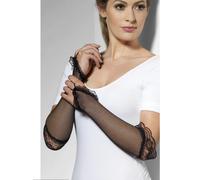 Burlesque Punk sin Dedos Guantes de Rejilla Negro Adulto Disfraz para Dama
