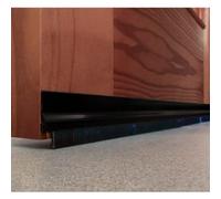 Burlete aislante. Tira de sellado Burlete Bajo puerta de aluminio (Negro) 125cm con flecos de 35mm cinta autoadhesiva, Anti-polvo/insectos. Aislamiento a prueba de viento/ruido