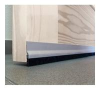 Burlete aislante. Tira de sellado Burlete Bajo puerta de aluminio (Plata) 125cm con flecos de 35mm cinta autoadhesiva, Anti-polvo/insectos. Aislamiento a prueba de viento/ruido