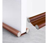 Burlete Bajo Puerta, Cinta Selladora Espuma, Aislante Puertas para Frio y Calor, Burlete Puerta Exterior e Interior en Polipiel, Adaptable Hasta 93cm (Marrón).