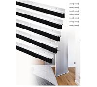 Burlete Cepillo Bajo Puerta Tipo H, 5 Piezas Tira de Cepillo de Aluminio, 100 cm con Cerdas de Nylon, Anticorrientes Atornillable para Garaje, Vitrinas y Máquinas(11 cm)