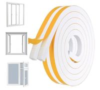 Burlete de 16 pies para puertas exteriores | Cinta adhesiva de espuma impermeable aislante resistente a la intemperie para suelo, ducha, vidrio, casa, ventana, parabrisas, coche, garaje, sótano