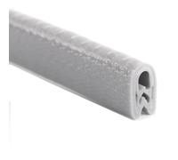 Burlete de goma para puerta de coche, borde de goma, clips de metal en forma de U para paneles de 0,3 a 5 mm, multicolor (4 piezas de 8 mm x 6 mm, gris)