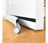 Burlete de puerta autoadhesivo para puerta, 94 cm bajo bloqueador de puerta aislante, protección contra la intemperie, insonorizado, tapa juntas para puertas, junta inferior (blanco)