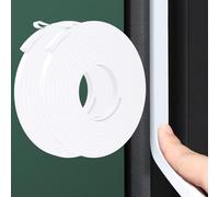 Burlete de puerta blanco, 1/2 pulgada de ancho x 1/4 pulgadas de grosor, sello de ventana de aire acondicionado, cinta de espuma autoadhesiva de alta densidad, rollo de cinta de espuma insonorizada, 2