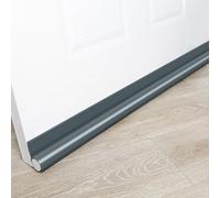 Burlete de puerta burlete inferior | 96 cm plegable burlete para huecos | Espuma EPE resistente al viento Reductor de ruido | Gris (gris)
