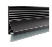 Burlete de puerta con cepillo integrado para sellar huecos eficientes, funciona en madera, aluminio y puertas compuestas y (negro)