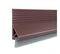 Burlete de puerta con cepillo integrado para trabajos eficientes de sellado de huecos en madera, aluminio y puertas compuestas y (marrón)