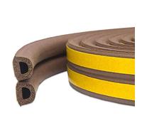 Burlete de sellado de ventanas para interiores, insonorización, burlete de clima, bloqueador de huecos tipo D, color marrón, cómodo y respetuoso con el medio ambiente