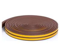 Burlete for ventana DIEP de 5 m/10 m, autoadhesivo, acústico, de espuma de goma, cinta de sellado, resistente al viento, aislante, for puerta(Brown,10M_P)