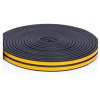 Burlete for ventana DIEP de 5 m/10 m, autoadhesivo, acústico, de espuma de goma, cinta de sellado, resistente al viento, aislante, for puerta(Black,5M_D)