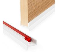 Burlete Puerta Entrada 2.5m, Burlete Bajo Puertas de Gel de Sílice, Burletes para Puertas Adhesivo de Cocina de Panel de Tablero de 15 mm, 16 mm, 17 mm de Espesor (Blanco)