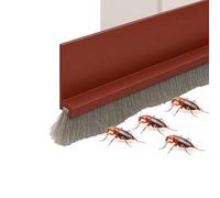 Burlete puerta entrada 3CM x 100CM - Marrón Junta de Cepillo para Puerta - Antihumedad, Antipolvo y Anticucarachas - Diseño Desmontable, Fácil de Limpiar - Autoadhesivo Burlete Silicona Puerta