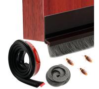 Burlete Puerta Entrada Cepillo, 100 cm Burletes para Puertas, Autoadhesivo Burlete Bajo Puerta, Cepillo Puerta Entrada, Escobilla Puerta De Entrada, para Protección contra el Frío y Sellado (Negro)