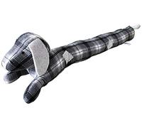 Burlete Textil Perro Color Cuadros Gris de 90cm para Colocar en la Parte Baja de la Puerta sin Necesidad de Adhesivos ni Tornillos con fijación Opcional con Cinta Cierre Macho-Hembra (no Incluido)
