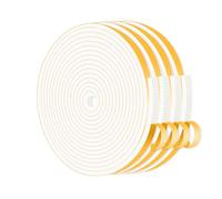 Burlete Ventana,Burlete Puerta,Tira de Sellado CR de Alta Densidad,Aislante Termico Ventanas(Blanco,6mm x 3mm x 20M)