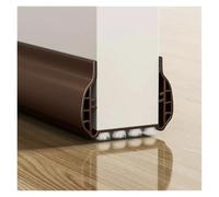 Burlete Ventana Tira de sellado inferior de puerta de 93cm con cepillo, PVC, a prueba de polvo, insonorizado, instalación a presión, tapón de tiro de puerta, burlete, 2 uds.(Brown)