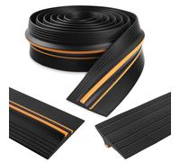 Burletes de goma para puertas de garaje sello de umbral de puerta de garaje para talleres, almacenes, protector impermeable y barrera contra inundaciones (80mm×14mm×5m, negro)
