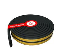 Burletes Para Ventanas, 6M Juntas de Goma Para Ventanas, Aislante Burlete, Tipos de BurletesPara Insonorización, Antipolvo, Protección Contra Impactos, Estanqueidad, (Negro), Cinta