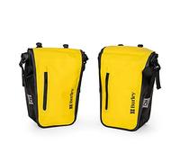 Burley Juego de alforjas, Parte Superior Enrollable, Impermeable, Capacidad Total de 22 L, Compatible con Barra de Rack de 10 mm, Amarillo/Negro