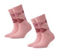 Burlington 2er Paquete Calcetines Mujer Whitby - Medias Cortas, Rauten, 36-41 (