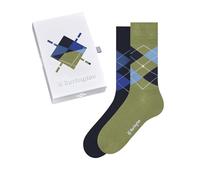 Burlington Basic Gift Box M SO algodón estampado 2 pares, Calcetines Hombre, Multicolor (Blue Green 0700), 40-46