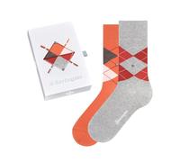 Burlington Basic Gift Box M SO algodón estampado 2 pares, Calcetines Hombre, Multicolor (Grey Red 0600), 40-46