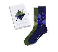 Burlington Basic Gift Box M So algodón estampados 2 pares, Calcetines Hombre, Multicolor Metal 0079, 40-46