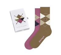 Burlington Basic Gift Box W So algodón estampados 2 pares, Calcetines Mujer, Multicolor Light Brown Pink 0049, 36-41