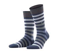 Burlington Blackpool M So algodón estampados 1 par, Calcetines Hombre, Azul Dark Blue Melange 6688, 40-46