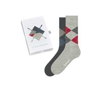 Burlington Basic Gift Box M So algodón estampados 2 pares, Calcetines Hombre, Gris Grey Mix 0070, 40-46