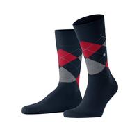 Burlington Calcetines de Hombre - King, Algodón, Patrón Diamantes, Emblema Logo